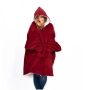Плед толстовка с капюшоном и рукавами Huggle Hoodie оверсайз Бордовый