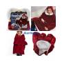 Плед толстовка с капюшоном и рукавами Huggle Hoodie оверсайз Бордовый