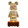 3D нічник скляний з ефектом феєрверку у вигляді ведмедика RGB Bearbrick LED Світильник-лампа на 8 кольорів