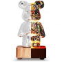 3D нічник скляний з ефектом феєрверку у вигляді ведмедика RGB Bearbrick LED Світильник-лампа на 8 кольорів
