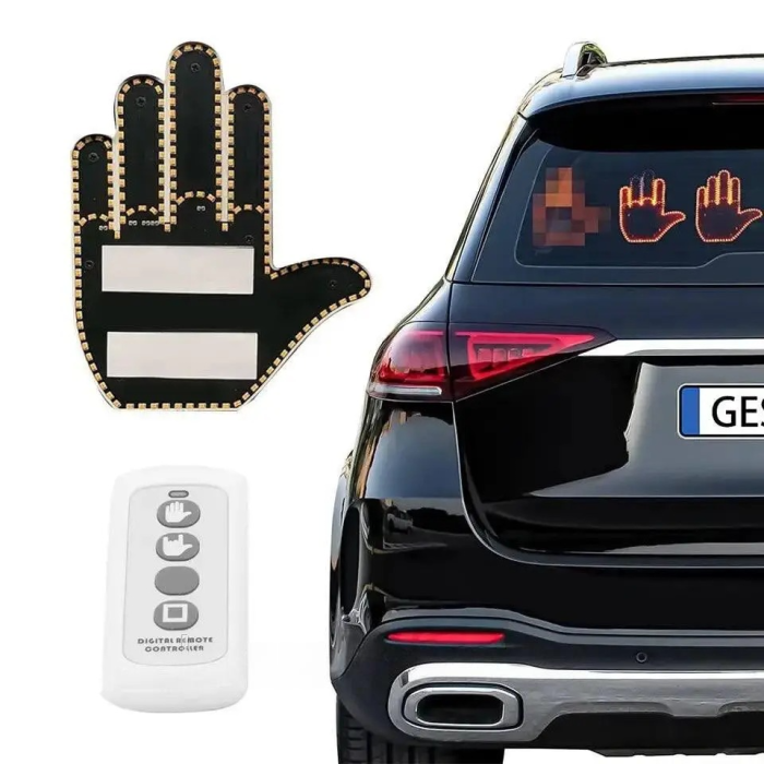 Автомобільна LED табличка долоня на заднє скло з пультом Hand Light Автопідсвічування з 3 режимами