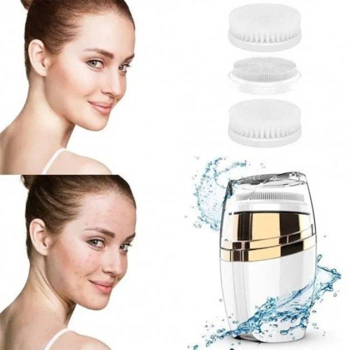 Очищувальна масажна щітка для обличчя Sonic Facial Cleansing Brush LT-606 з трьома насадками