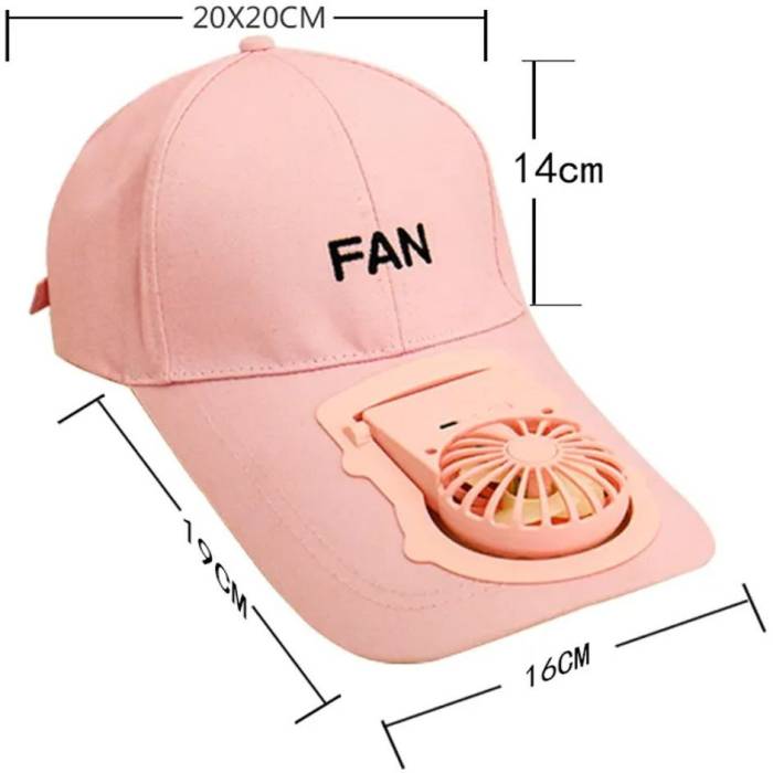 Охолоджувальна сонцезахисна кепка з вентилятором Fan RS-75 Рожевий
