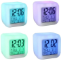 Світиться настільний годинник хамелеон CC100 RGB Годинник будильник з термометром і підсвічуванням