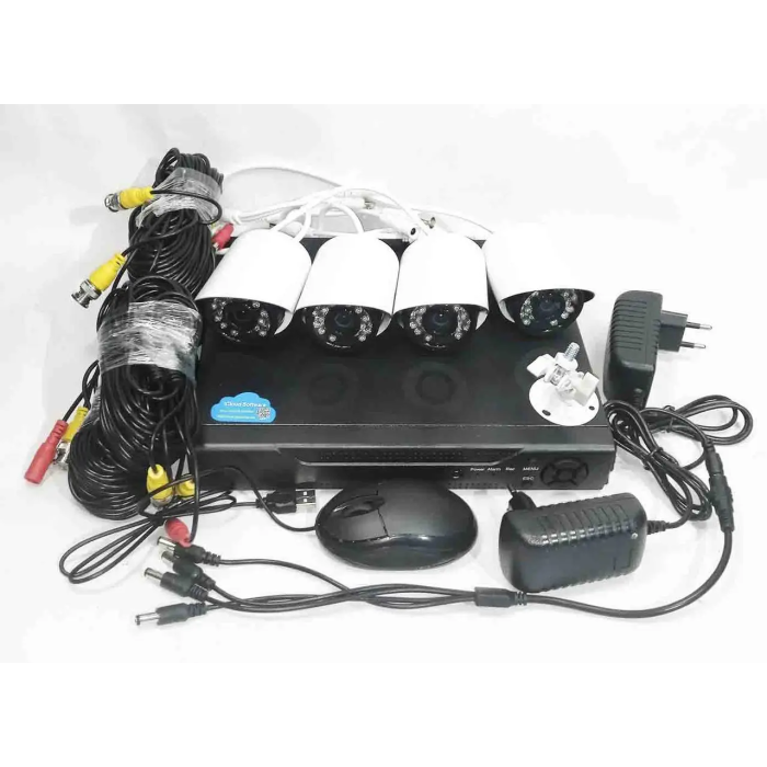 Набір вуличних камер відеоспостереження DVR KIT 7004 AHD 4ch Gibrid реєстратор та камера для дому