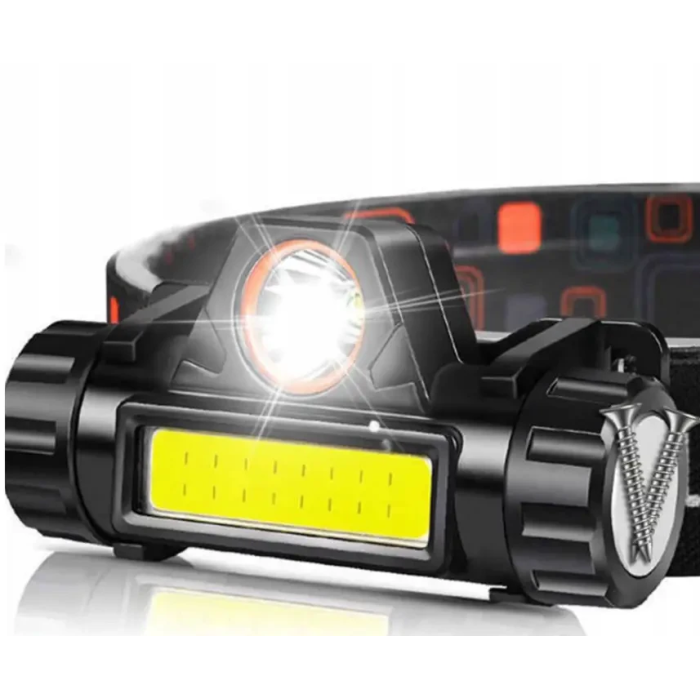 Налобний ліхтар з магнітом та USB Bailong RJ-8101 XPE+COB акумуляторний
