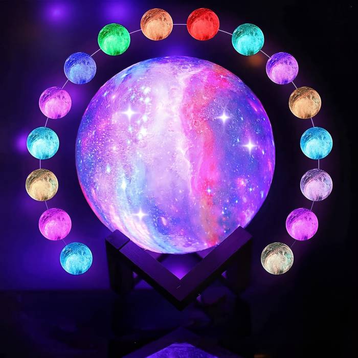 Акумулярний 3D-нічник "Луна" з RGB-підсвіткою і пультом Magic Moon Різнобарвна