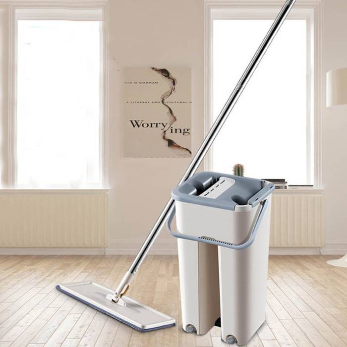Комплект для уборки швабра с ведром на 4 литра с автоматическом отжимом Easy Mop