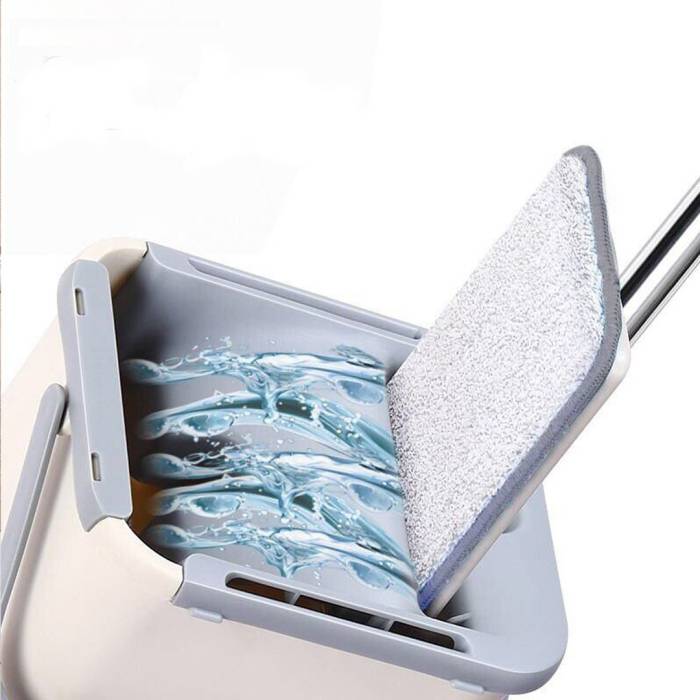 Комплект для уборки швабра с ведром на 4 литра с автоматическом отжимом Easy Mop