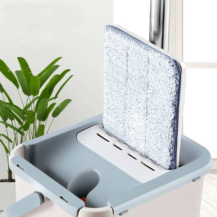 Комплект для уборки швабра с ведром на 4 литра с автоматическом отжимом Easy Mop