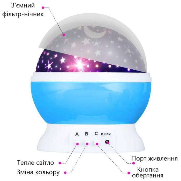 Нічник проектор зоряного неба Star Master Рожевий