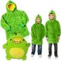 Дитячий плед з рукавами та капюшоном дитячий Huggle Pets Hoodie RD-07 Зелений