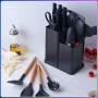 Набір силіконового кухонного приладдя 19 предметів Чорний Kitchen Set Кухонний набір із дощечкою