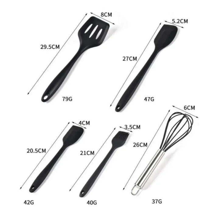 Кухонний силіконовий набір Kitchen Sets 5в1 Набір кухонного приладдя 5 шт