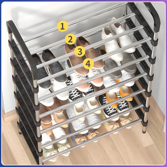 Підлогова полиця для взуття на 5 полиць 54х28х105 см New shoe rack Полиця-підставка для взуття
