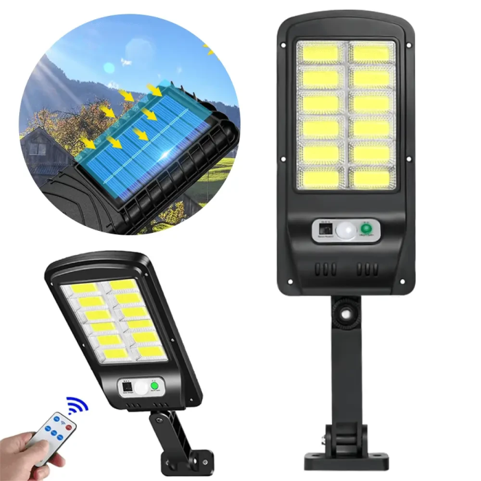 Вуличний ліхтар на сонячній батареї LED Solar Street Light BK-128B-12COB з датчиком руху і пультом