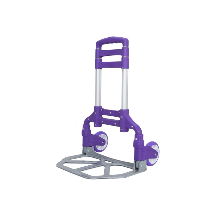 Портативний складний візок на коліщатках до 80 кг Folding Hand Truck Фіолетовий Алюмінієвий З м'яким ходом