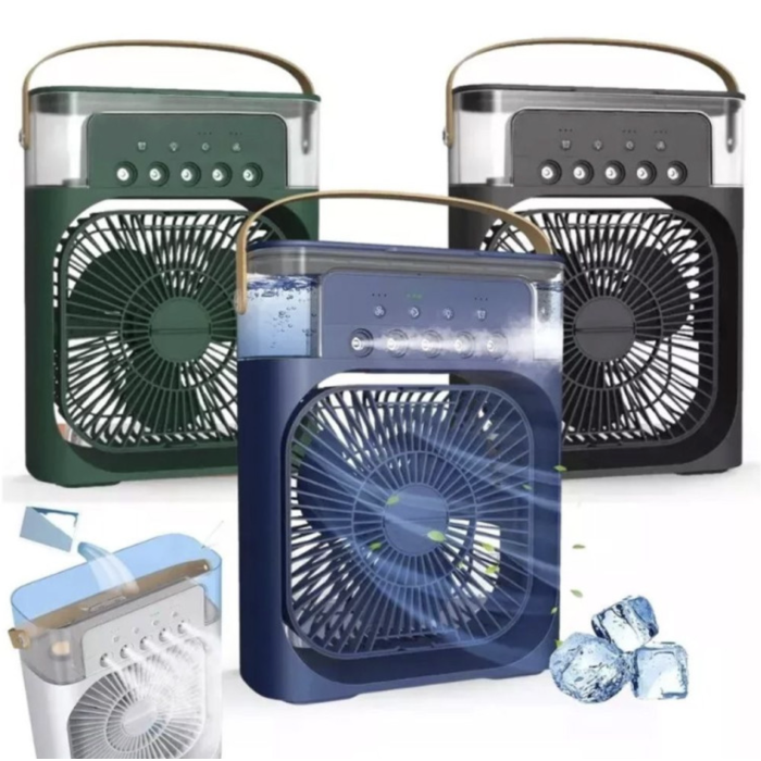 Портативный мини-кондиционер на 600 мл с подсветкой 7 цветов и таймеров Mini Air Conditioner Белый