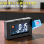 Настільний електронний годинник з LED-дисплеєм, проекцією часу, будильником та вимірюванням клімату