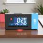 Настільний електронний годинник з LED-дисплеєм, проекцією часу, будильником та вимірюванням клімату