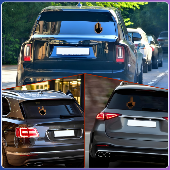 Подсветка автомобильная LED ладонь на заднее стекло с пультом и жестами 3 режима