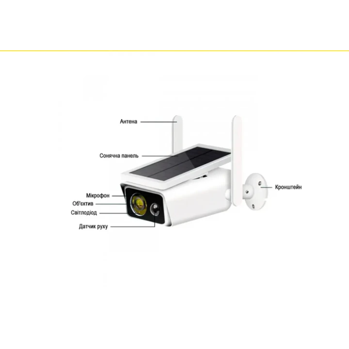 Беспроводная уличная WiFi IP-камера видеонаблюдения с солнечной батареей и удаленным доступом Solar ABQ-Q1