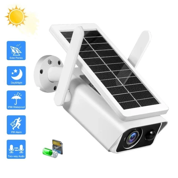 Беспроводная уличная WiFi IP-камера видеонаблюдения с солнечной батареей и удаленным доступом Solar ABQ-Q1