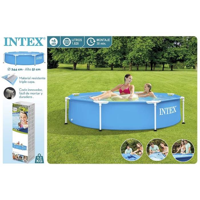 Каркасний басейн Intex 28205 на 1828л 244х244х51см Для дітей та дорослих