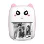 Портативний термопринтер без заливки чорнила BAMBI CAT Mini Printer Міні принтер для фотографій Біло-рожевий
