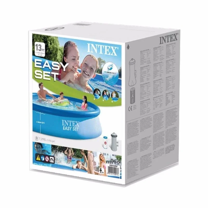Надувной бескаркасный семейный наливной бассейн Intex 28142 с фильтром и насосом на 7290 л