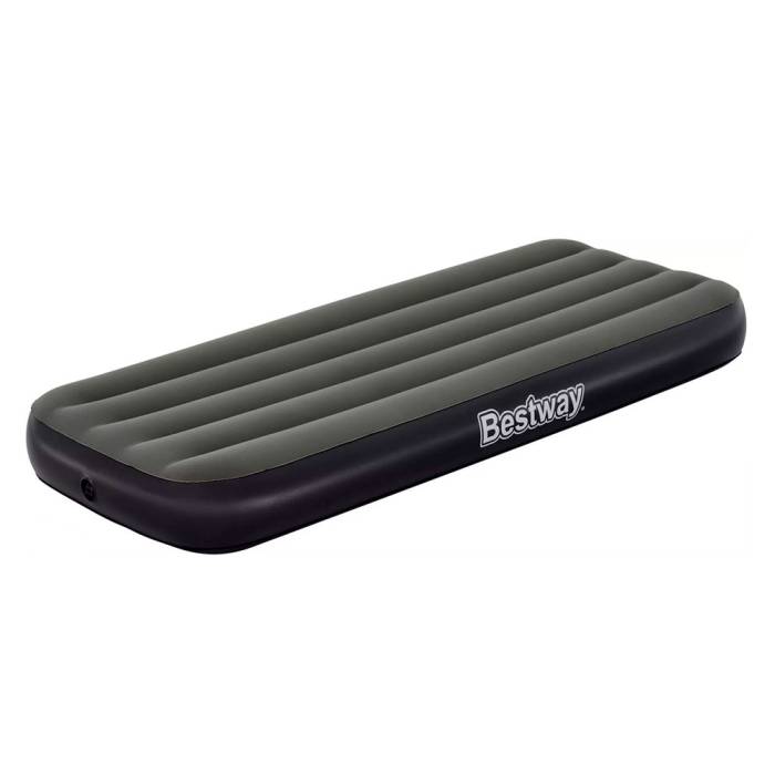 Надувний одномісний матрац велюровий 185 x 76 x 25 см без насоса Bestway 6713K Сірий