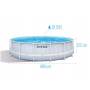 Каркасный круглый бассейн с тентом Intex 26746 лестницей и фильтром с подстилкой 488х122 см на 19156 л Серый