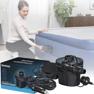 Насос електричний на 220V та від прикурювача 12V 490 л/хв Bestway 62255 З 3 насадками для надувних виробів