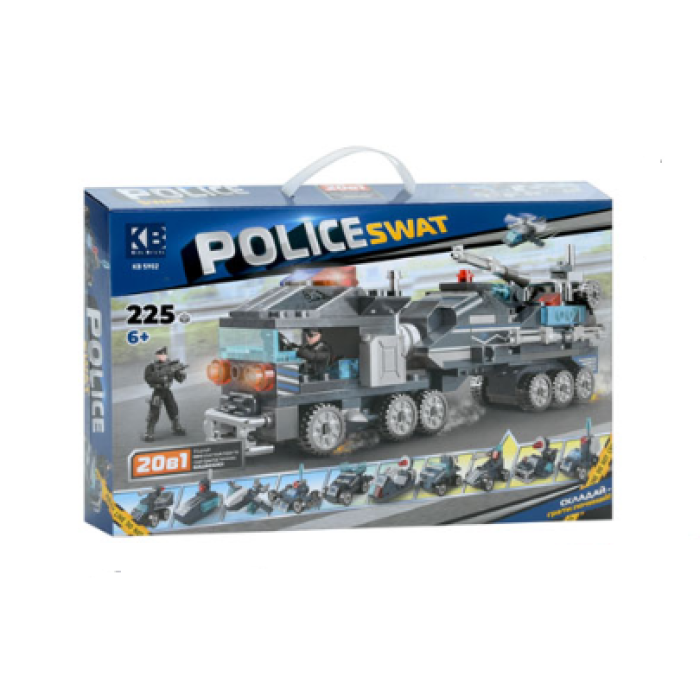 Конструктор для дітей Поліцейська техніка 20в1 LIMO TOY KB 5902 Іграшковий набір на 225 деталей