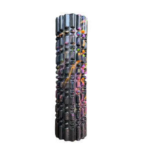 Масажний ролик 45x12 см з великими секціями для масажу спини та м'язів MS 3341-2 Роллер Чорно-фіолетовий