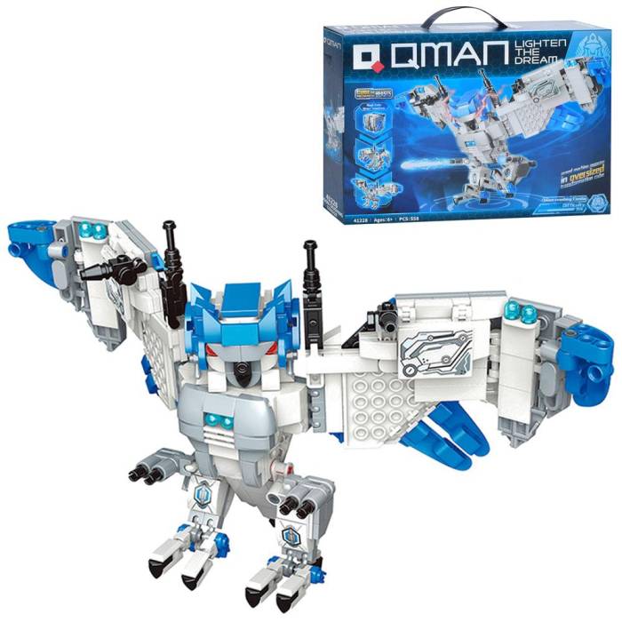 Детский конструктор Животное Qman 41228 Игрушечная Птица-хищник 558 деталей