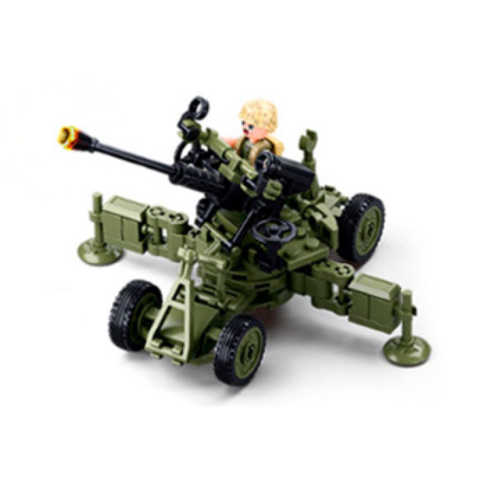 Дитячий конструктор Військовий літак Sluban M38-B1108 Конструктор Гармата з фігуркою 560 деталей