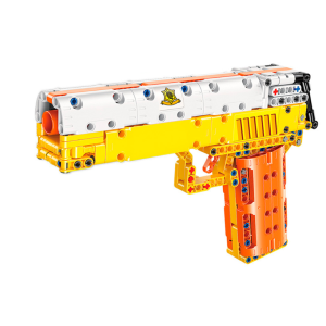 Іграшковий дитячий Конструктор пістолет Qman 52001 Пістолет стріляє м'якими кулями 222 деталей