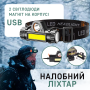 Потужний налобний ліхтар акумуляторний USB Bailong RJ-8101 XPE з магнітом