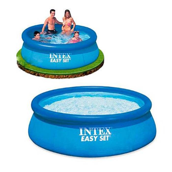 Надувний безкаркасний круглий басейн Intex 28110 з надувним кільцем на 2419 л