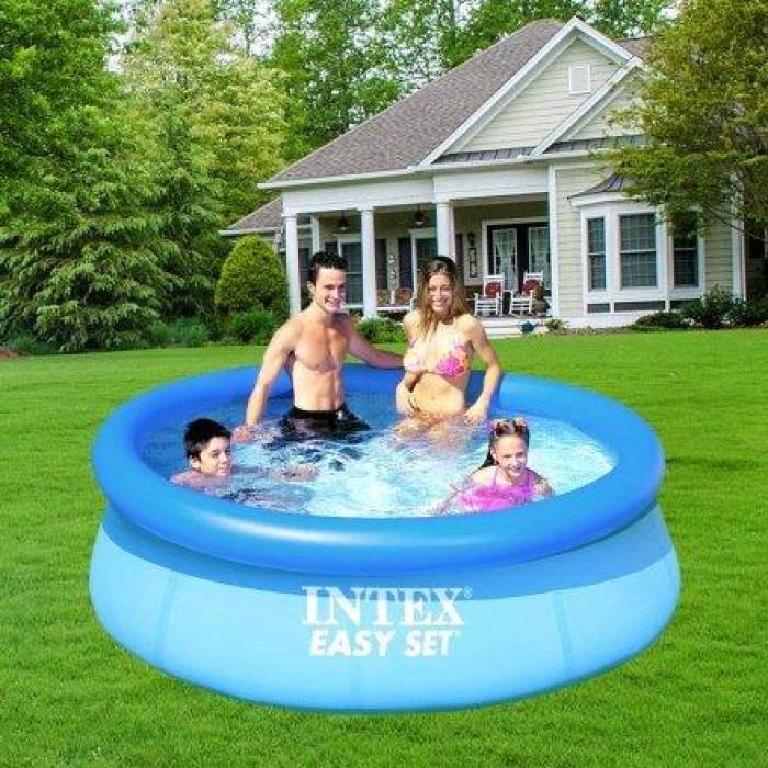 Надувний безкаркасний круглий басейн Intex 28110 з надувним кільцем на 2419 л