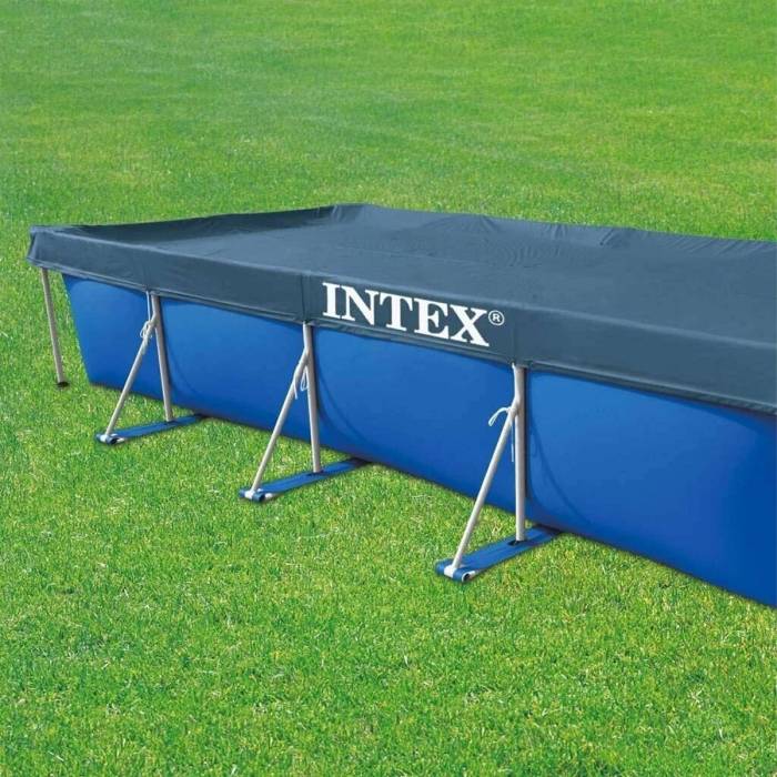 Захисний тент чохол для каркасного прямокутного басейну Intex 460 х 226 см 28039