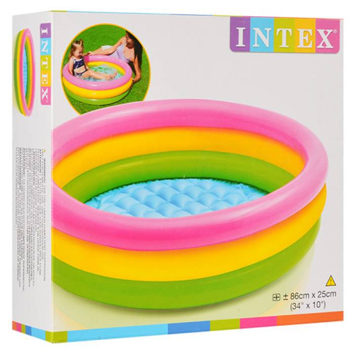Надувной бассейн на 56л 3 кольца Intex 58924 Размеры 86 х 25см.