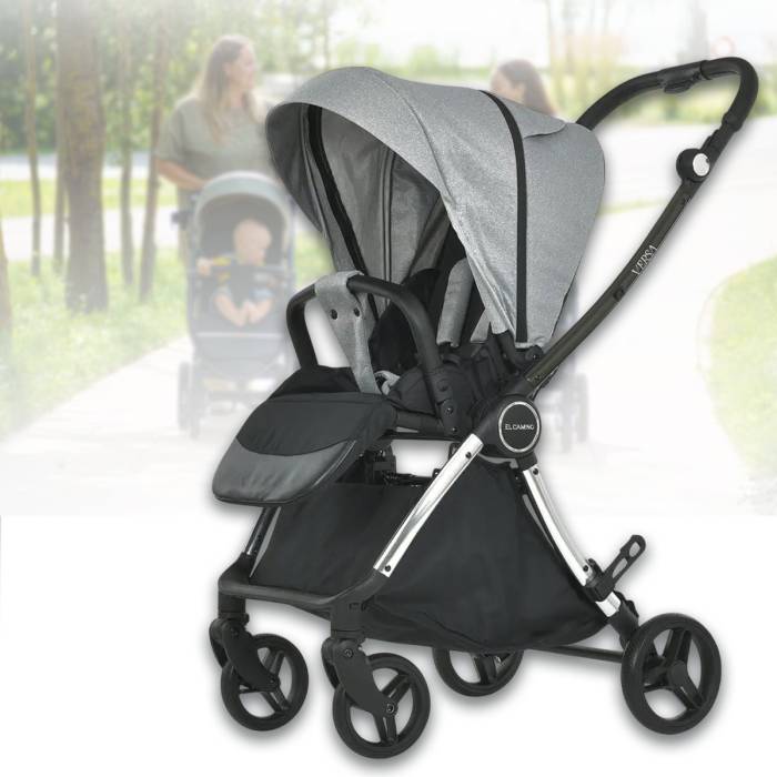 Прогулочная коляска с реверсивным блоком El Camino ME 1078 VERSA Melange Gray Серый