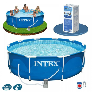 Басейн круглий каркасний Intex 28202 з фільтр-насосом розміри 305х76 см