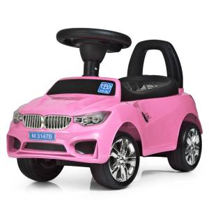 Дитяча каталка-толокар BMW зі звуком двигуна та музикою Bambi M 3147B-8 Рожевий