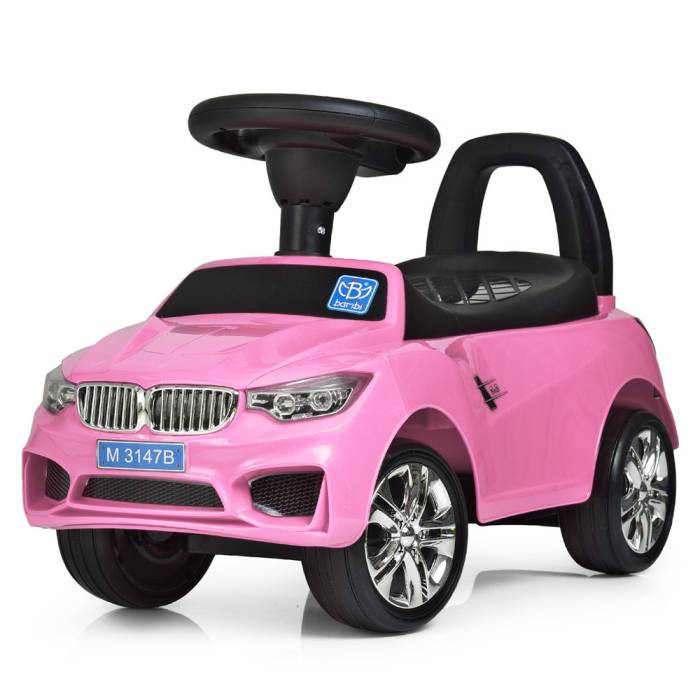 Дитяча каталка-толокар BMW зі звуком двигуна та музикою Bambi M 3147B-8 Рожевий
