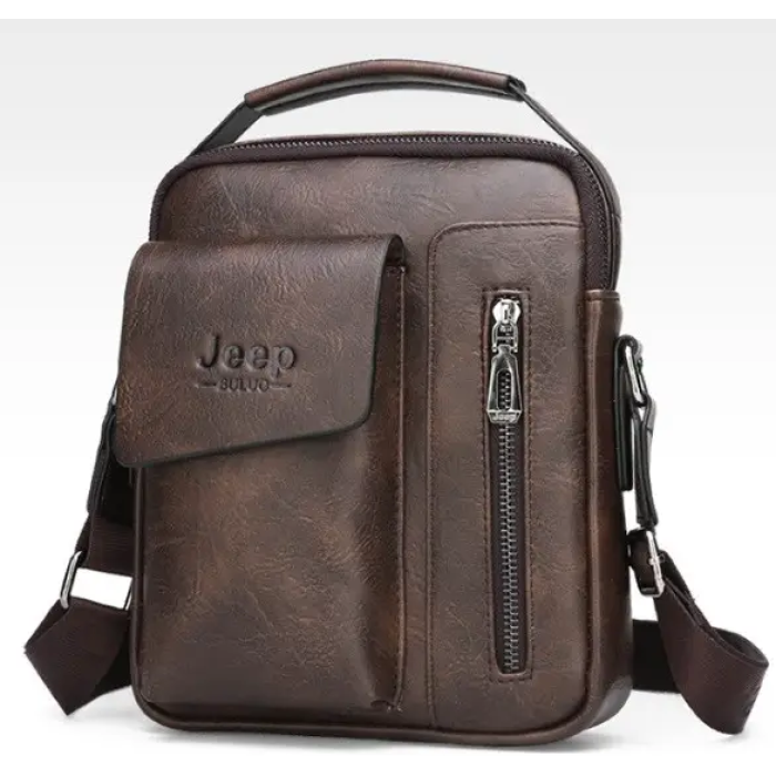 Чоловіча сумка-барсетка через плече з ручкою Jeep Коричневий