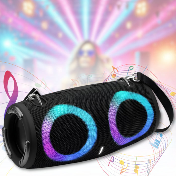 Портативна Bluetooth колонка з акумулятором 3000mAh та RGB підсвічуванням ZQS-L31 20W Чорний