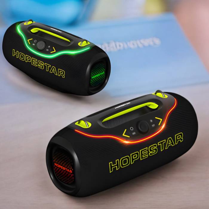 Портативная Bluetooth-колонка с RGB-подсветкой и караоке-микрофоном Hopestar A6 Club 200W